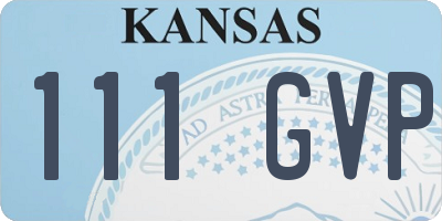 KS license plate 111GVP