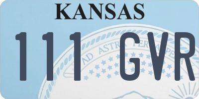KS license plate 111GVR