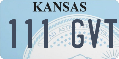 KS license plate 111GVT