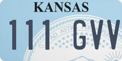 KS license plate 111GVV