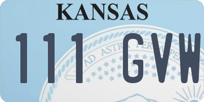 KS license plate 111GVW