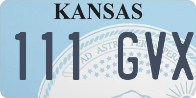 KS license plate 111GVX