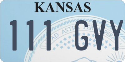 KS license plate 111GVY