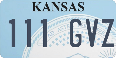 KS license plate 111GVZ