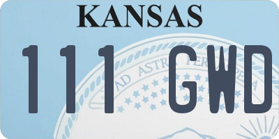KS license plate 111GWD