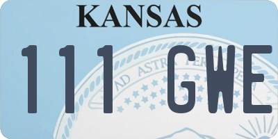 KS license plate 111GWE