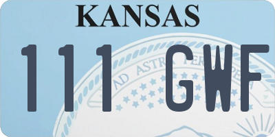 KS license plate 111GWF
