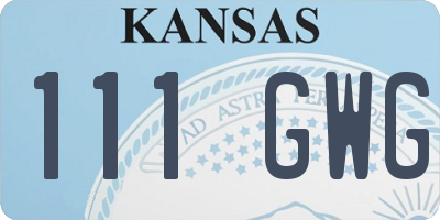 KS license plate 111GWG