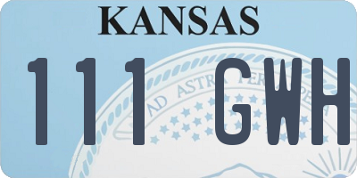 KS license plate 111GWH