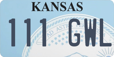 KS license plate 111GWL