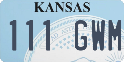 KS license plate 111GWM