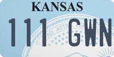 KS license plate 111GWN