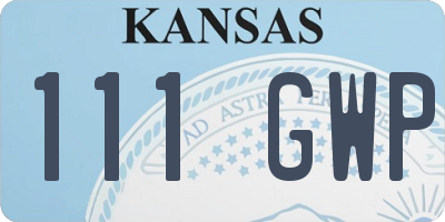 KS license plate 111GWP