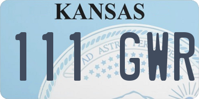 KS license plate 111GWR