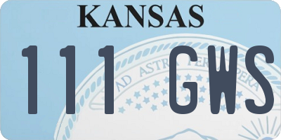 KS license plate 111GWS