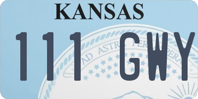 KS license plate 111GWY