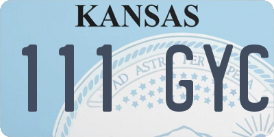 KS license plate 111GYC