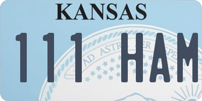 KS license plate 111HAM