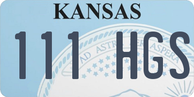 KS license plate 111HGS