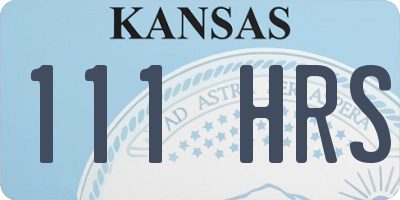 KS license plate 111HRS