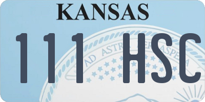 KS license plate 111HSC