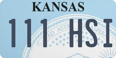 KS license plate 111HSI