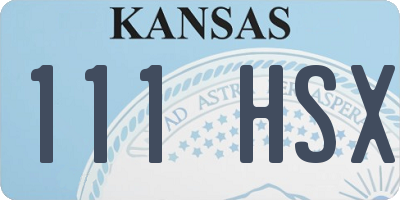 KS license plate 111HSX