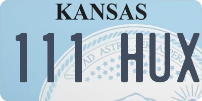 KS license plate 111HUX