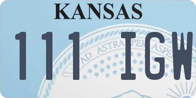 KS license plate 111IGW