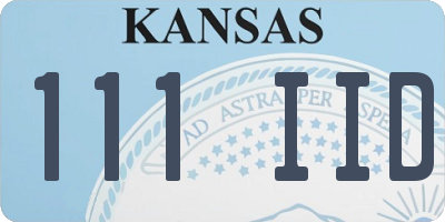 KS license plate 111IID