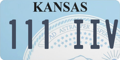 KS license plate 111IIV