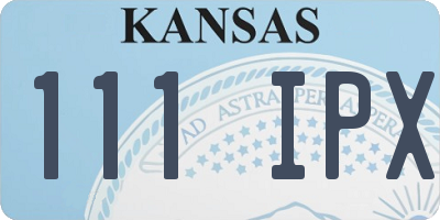 KS license plate 111IPX
