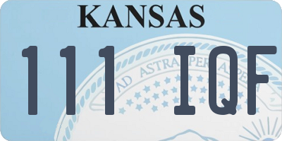 KS license plate 111IQF
