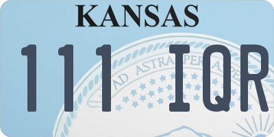 KS license plate 111IQR