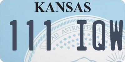 KS license plate 111IQW