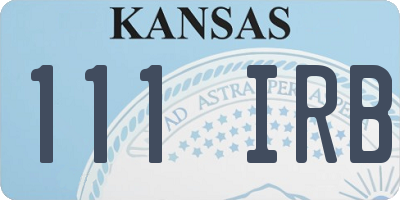 KS license plate 111IRB