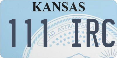 KS license plate 111IRC