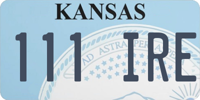 KS license plate 111IRE