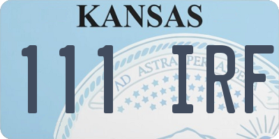 KS license plate 111IRF