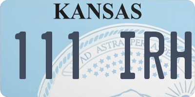 KS license plate 111IRH