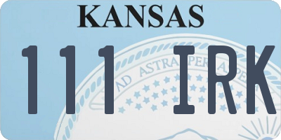 KS license plate 111IRK