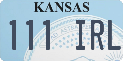 KS license plate 111IRL