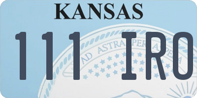 KS license plate 111IRO