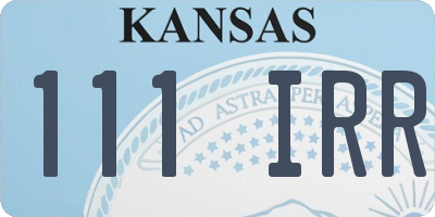 KS license plate 111IRR