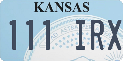 KS license plate 111IRX