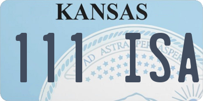 KS license plate 111ISA
