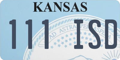 KS license plate 111ISD