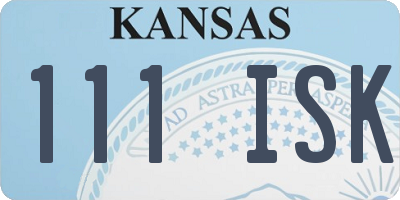 KS license plate 111ISK