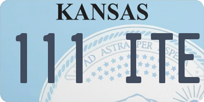 KS license plate 111ITE