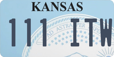 KS license plate 111ITW